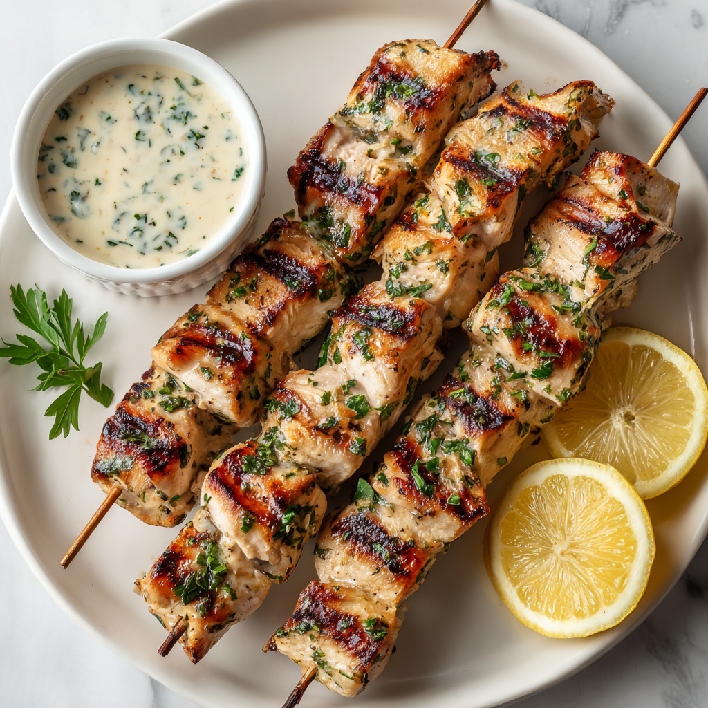 Greek Lemon Chicken Skewers with Tzatziki Sauce Recipe - Recipe Image