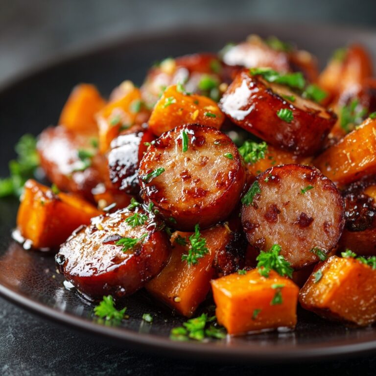 Sausage Sweet Potatoes with Honey Garlic Recipe