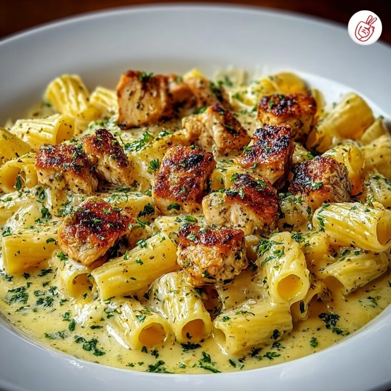 Cheesy Garlic Butter Chicken Bites with Rigatoni Recipe