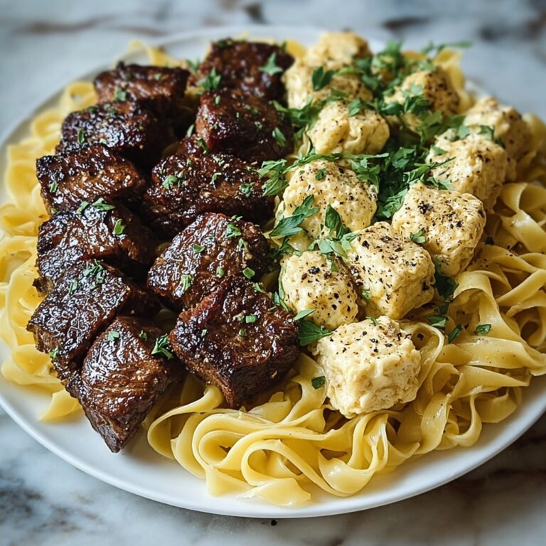 Indulgent Garlic Butter Steak with Cheesy Linguine Bliss Recipe