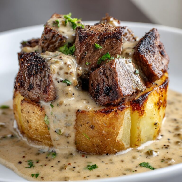 Loaded Baked Potato with Steak Bites Recipe