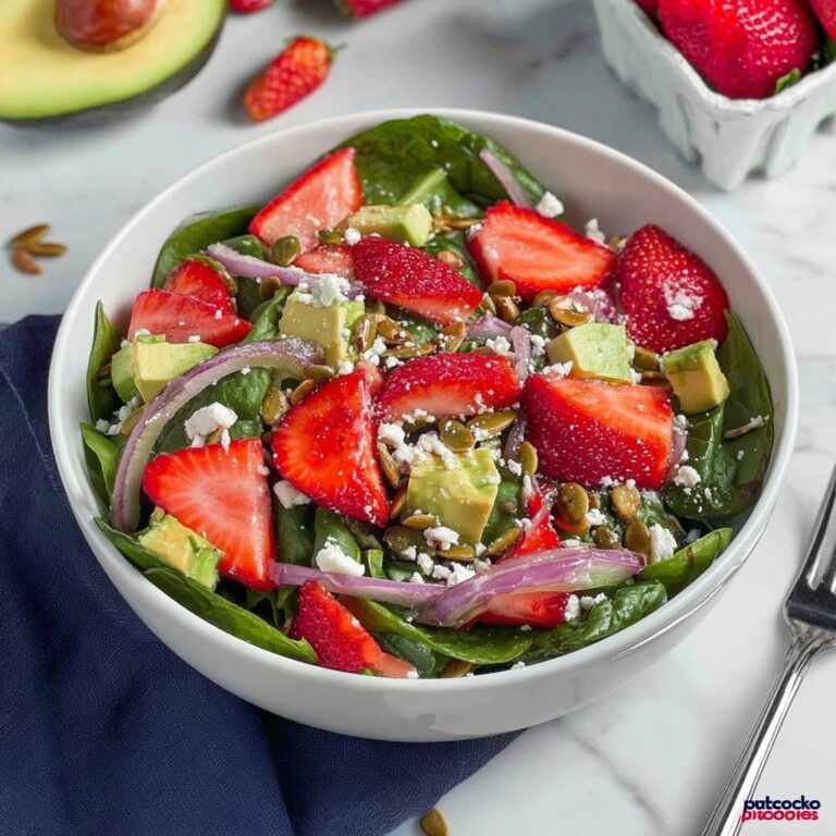 Strawberry Spinach Salad with Feta, Pecans, and Balsamic Vinaigrette Recipe