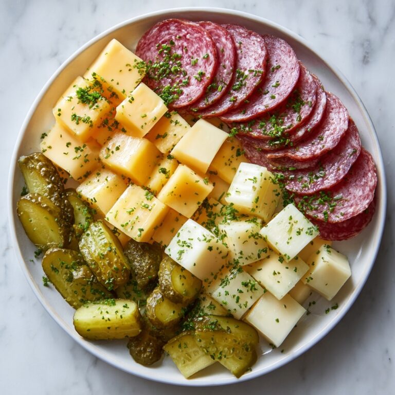 Easy Marinated Cheese Appetizer with Salami & Pickles Recipe
